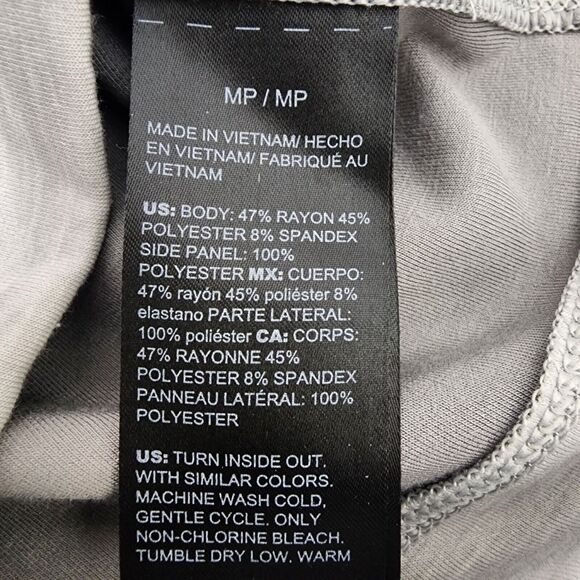 White House Black Market Women Top Medium Petite Light Gray Funnel Neck Side Zip - Picture 10 of 11